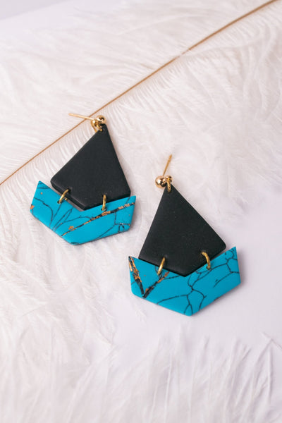 Chevron in Turquoise Earring - Millie Maes