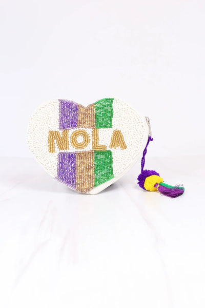 Nola Beaded Heart Pouch - Millie Maes