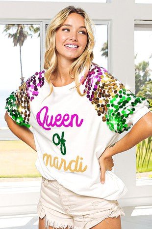Queen of Mardi Disco Sequin Top - Millie Maes